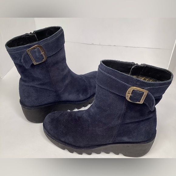 Fly London blue suede boots - Picture 1 of 8
